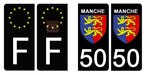 50 MANCHE - Stickers pour plaque d'immatriculation, disponible pour AUTO et MOTO