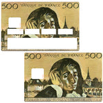 Pascal 500 francs - sticker pour carte bancaire, 2 formats de carte bancaire disponibles