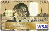 Pascal 500 francs - sticker pour carte bancaire, 2 formats de carte bancaire disponibles
