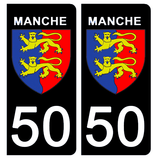 50 MANCHE - Stickers pour plaque d'immatriculation, disponible pour AUTO et MOTO