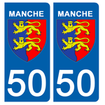 50 MANCHE - Stickers pour plaque d'immatriculation, disponible pour AUTO et MOTO