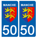 50 MANCHE - Stickers pour plaque d'immatriculation, disponible pour AUTO et MOTO