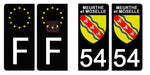 54 MEURTHE et MOSELLE - Stickers pour plaque d'immatriculation, disponible pour AUTO et MOTO