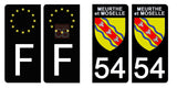 54 MEURTHE et MOSELLE - Stickers for license plates, available for CAR and MOTORCYCLE