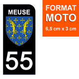 55 MEUSE - Stickers for license plates, available for CAR and MOTORCYCLE