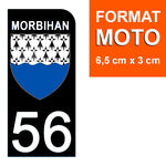 56 MORBIHAN - Stickers pour plaque d'immatriculation, disponible pour AUTO et MOTO