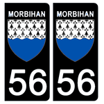 56 MORBIHAN - Stickers pour plaque d'immatriculation, disponible pour AUTO et MOTO