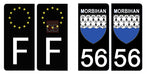 56 MORBIHAN - Stickers pour plaque d'immatriculation, disponible pour AUTO et MOTO