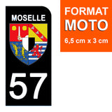 57 MOSELLE - Stickers pour plaque d'immatriculation, disponible pour AUTO et MOTO