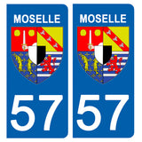 57 MOSELLE - Stickers pour plaque d'immatriculation, disponible pour AUTO et MOTO