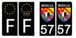 57 MOSELLE - Stickers pour plaque d'immatriculation, disponible pour AUTO et MOTO