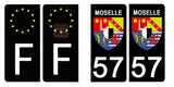 57 MOSELLE - Stickers pour plaque d'immatriculation, disponible pour AUTO et MOTO