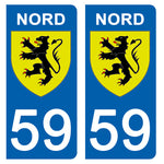 59 NORD - Stickers pour plaque d'immatriculation, disponible pour AUTO et MOTO