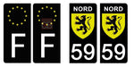 59 NORD - Stickers pour plaque d'immatriculation, disponible pour AUTO et MOTO