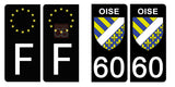 60 OISE - Stickers pour plaque d'immatriculation, disponible pour AUTO et MOTO