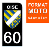 60 OISE - Stickers pour plaque d'immatriculation, disponible pour AUTO et MOTO