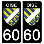 60 OISE - Stickers pour plaque d'immatriculation, disponible pour AUTO et MOTO