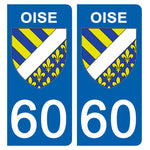 60 OISE - Stickers pour plaque d'immatriculation, disponible pour AUTO et MOTO