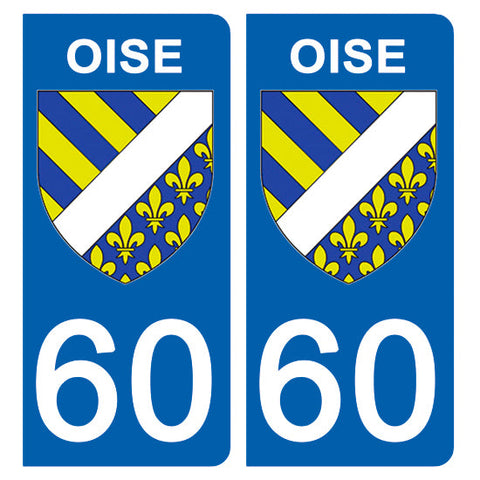 60 OISE - Stickers pour plaque d'immatriculation, disponible pour AUTO et MOTO