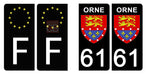 61 ORNE - Stickers pour plaque d'immatriculation, disponible pour AUTO et MOTO