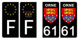 61 ORNE - Stickers for license plates, available for CAR and MOTORCYCLE