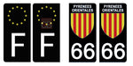 66 PYRENNEES ORIENTALES - Stickers pour plaque d'immatriculation, disponible pour AUTO et MOTO