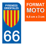 66 PYRENNEES ORIENTALES - Stickers pour plaque d'immatriculation, disponible pour AUTO et MOTO