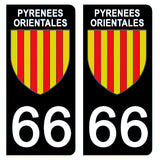 66 PYRENNEES ORIENTALES - Stickers for license plates, available for CAR and MOTORCYCLE