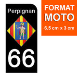 66 PYRENNEES ORIENTALES, PERPIGNAN - Stickers for license plates, available for CAR and MOTORCYCLE