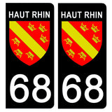 68 HAUT RHIN - Stickers pour plaque d'immatriculation, disponible pour AUTO et MOTO