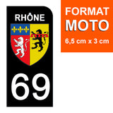 69 RHONE - Stickers pour plaque d'immatriculation, disponible pour AUTO et MOTO