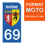 69 RHONE - Stickers pour plaque d'immatriculation, disponible pour AUTO et MOTO