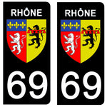 69 RHONE - License plate stickers, available for CAR and MOTORCYCLE