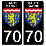 70 HAUTE SAÔNE - Stickers pour plaque d'immatriculation, disponible pour AUTO et MOTO