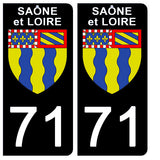 71 SAÔNE et LOIRE - Stickers pour plaque d'immatriculation, disponible pour AUTO et MOTO