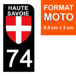 74 HAUTE SAVOIE - Stickers for license plates, available for CAR and MOTORCYCLE