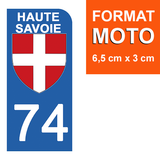 74 HAUTE SAVOIE - Stickers for license plates, available for CAR and MOTORCYCLE