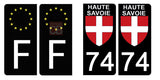 74 HAUTE SAVOIE - Stickers pour plaque d'immatriculation, disponible pour AUTO et MOTO