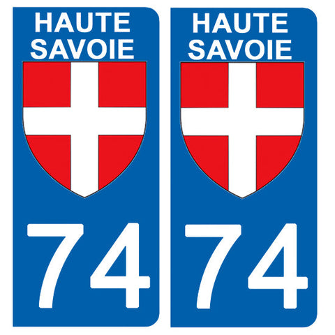 74 HAUTE SAVOIE - Stickers for license plates, available for CAR and MOTORCYCLE