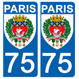 75 PARIS - Stickers for license plates, available for CAR and MOTORCYCLE