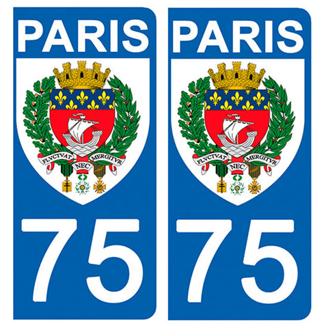 75 PARIS - Stickers for license plates, available for CAR and MOTORCYCLE