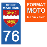 76 SEINE MARITIME - Stickers pour plaque d'immatriculation, disponible pour AUTO et MOTO