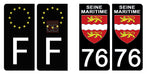 76 SEINE MARITIME - Stickers pour plaque d'immatriculation, disponible pour AUTO et MOTO