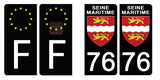 76 SEINE MARITIME - Stickers pour plaque d'immatriculation, disponible pour AUTO et MOTO