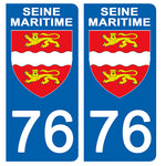 76 SEINE MARITIME - Stickers pour plaque d'immatriculation, disponible pour AUTO et MOTO