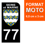 77 SEINE et MARNE - Stickers for license plates, available for CAR and MOTORCYCLE