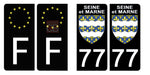 77 SEINE et MARNE - Stickers for license plates, available for CAR and MOTORCYCLE