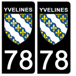 78 YVELINES - Stickers for license plates, available for CAR and MOTORCYCLE