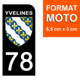 78 YVELINES - Stickers pour plaque d'immatriculation, disponible pour AUTO et MOTO