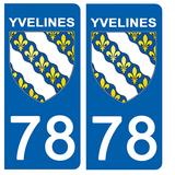 78 YVELINES - Stickers for license plates, available for CAR and MOTORCYCLE